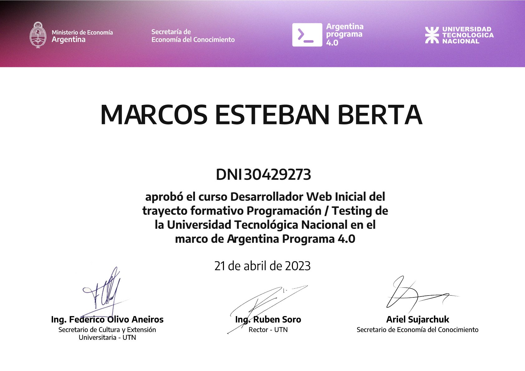 certificado